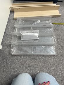 2 ikea book shelves and 4 plastic shelves
