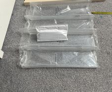 2 ikea book shelves and 4 plastic shelves