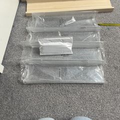 2 ikea book shelves and 4 plastic shelves