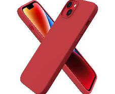 Liquid Silicone Case For Apple iPhone 14 Plus Luxury Thin Phone Cover Red
