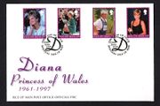 1998 Isle of Man Diana Princess of Wales 1961-1997 Commemorative Stamps First Day Cover (FDC)