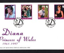 1998 Isle of Man Diana Princess of Wales 1961-1997 Commemorative Stamps First Day Cover (FDC)