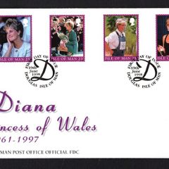 1998 Isle of Man Diana Princess of Wales 1961-1997 Commemorative Stamps First Day Cover (FDC)