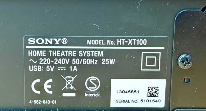 Sony HT XT 100 sound base