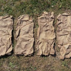 4 vintage hessian jute sacks