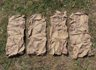 4 vintage hessian jute sacks