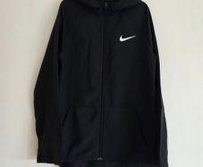Large (10-12years), Nike Boys Dri-FIT Woven Hooded Training Jacket Black - Like New Condition