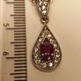 Sterling Silver Petite Natural Ruby and Zircon Drop Pendant and Chain Image 5