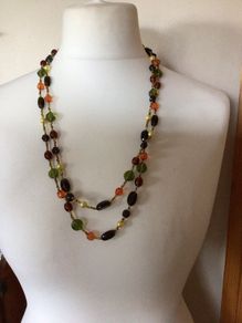 Vintage Glass Beaded Long Necklace