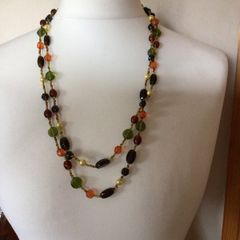 Vintage Glass Beaded Long Necklace
