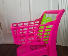 Pink shopping trolley