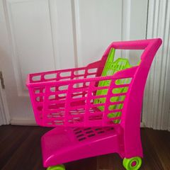 Pink shopping trolley