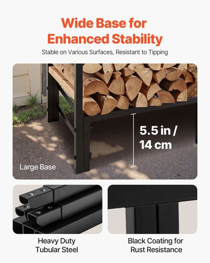 Covered Firewood Rack 122cm - 1/4 Cord