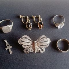 19.4g Vintage & antique silver jewellery bundle for repair & upcycling