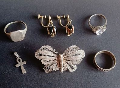 19.4g Vintage & antique silver jewellery bundle for repair & upcycling