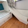 White Triple Bunk Bed with Drawers and Slide Image 5