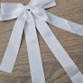 White Satin Bow Clip Image 3