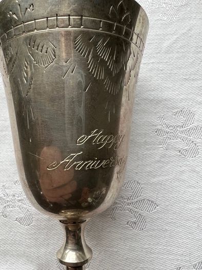 Vintage  Plated (Silver) wedding anniversary goblet