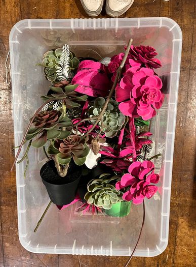 25 Potted Plants & 6 Boxes of Floral Styling Stock