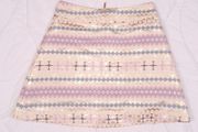 Traffic People Gold Pink Blue Metallic Geometric Jacquard Mini Skirt Size S