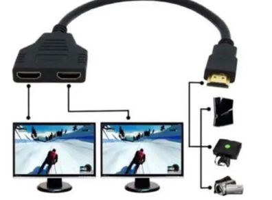 HDMI Splitter Cable 1 to 2 Male to Female M/F 1 in 2 out Converter Adapter