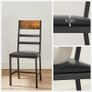 Set of 2, Chairs for Dining Room, Padded Seat, Steel Frame, Ergonomic Design for Living Room, Dining Room, Rustic Brown and Black Image 5