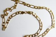 MEN'S 24ct Yellow Gold Plated Figaro Chain Necklace length 19"
