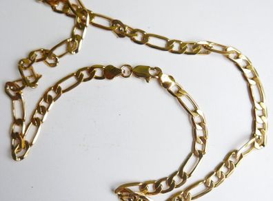 MEN'S 24ct Yellow Gold Plated Figaro Chain Necklace length 19"