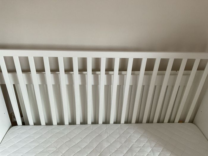 ikea cot bed white , one long drawer ideal for books