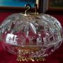 Killarney Crystal Cut Crystal Glass With Number 21 Lidded Jewelry Dish / Bowl With 22 Carat Gold Cover Handle and Footed Base Finishing Made In Ireland Image 3