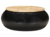 Coffee Table Black 68x68x30 cm Solid Mango Wood