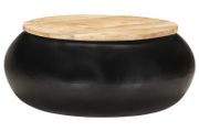 Coffee Table Black 68x68x30 cm Solid Mango Wood