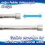 Extendable Metal Curtain Pole with Brackets - 83 to 120cm - Brushed Nickel - 1x Modular Long Telescopic Adjustable Bay Window Bedroom Door Rod Rail for Eyelet & Rings Curtains Image 4