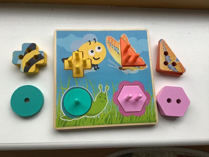 Wooden dominos & shape colour matching.