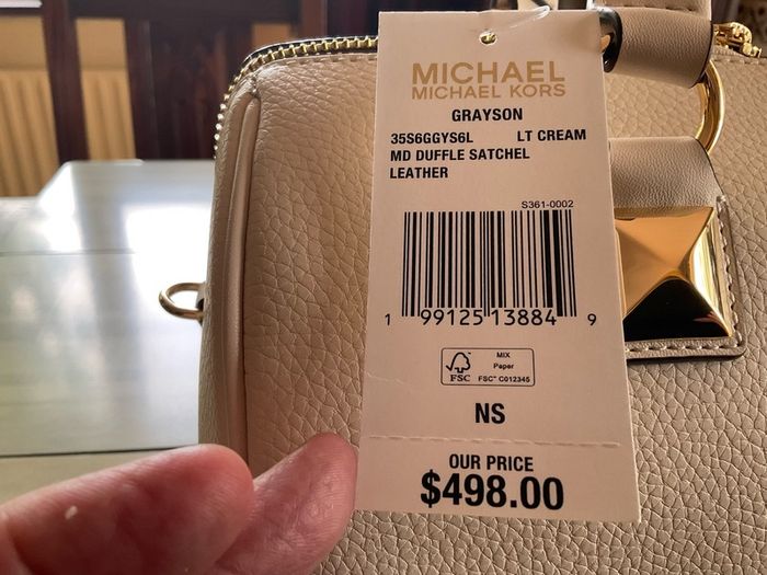 Michael Kors SALE  new with tags on  cream Grayson medium duffle satchel