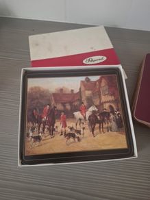 selection vintage table mats Pimpernel