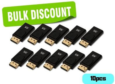10x DisplayPort (DP) Male to HDMI Female Adapter 4K BULK / WHOLESALE