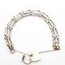 Sterling Silver Heart Padlock Bracelet, Signed London 1976 Image 3