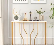 Marble look console table