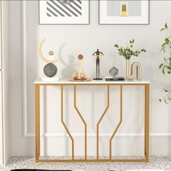 Marble look console table