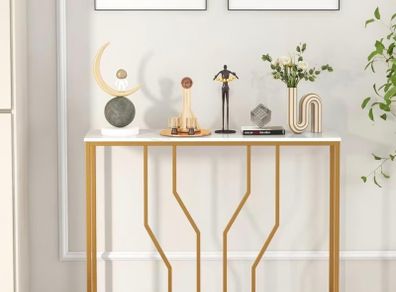Marble look console table