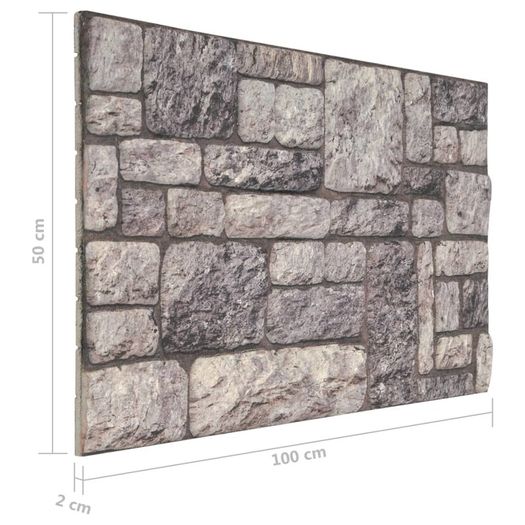 3D Wall Panels with Light Grey Brick Design 10 pcs EPS