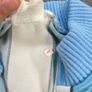 1980s Cycling Jersey Size 3 Blue White Striped - Vintage Cycling Top Image 8