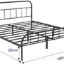 King Metal Bed Frame with Large Storage Space,Black Modern Style Metal Bed Frame,Durable Steel Construction and Easy Assembly 150x200cm Image 2