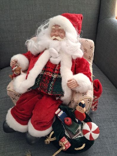 Christmas snoring santa decoration.
