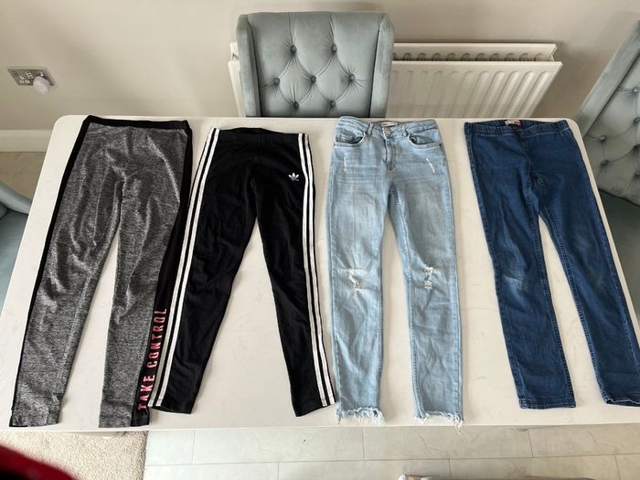 Girls leggings and jeans bundle, Age 11-12 (Free girls clothes for first buyer to offer asking price on this bundle)