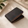 Unisex Genuine Leather Bifold Wallet Slim Vintage Brown Leather Wallet with Multiple Card Slots Image 2