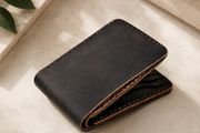 Unisex Genuine Leather Bifold Wallet Slim Vintage Brown Leather Wallet