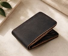 Unisex Genuine Leather Bifold Wallet Slim Vintage Brown Leather Wallet