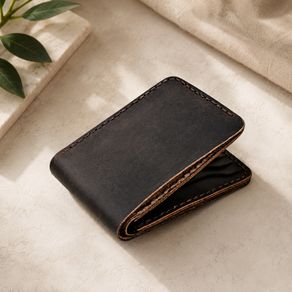 Unisex Genuine Leather Bifold Wallet Slim Vintage Brown Leather Wallet